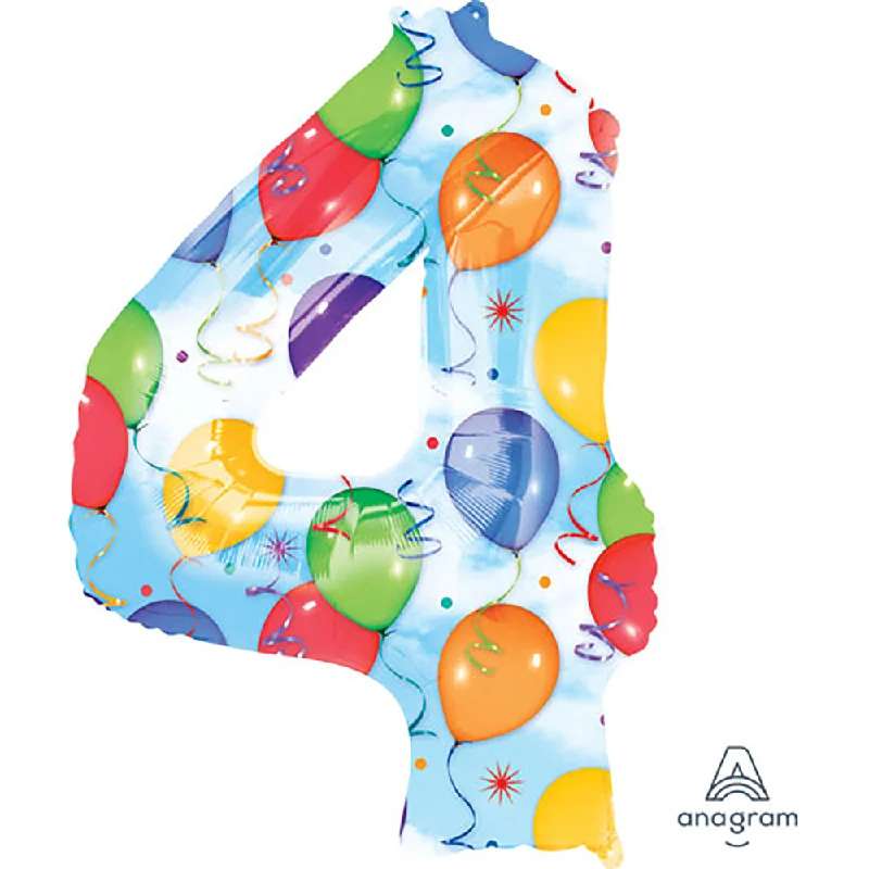 Relaxed Fit 34 inch NUMBER 4 - ANAGRAM - BALLOONS & STREAMERS