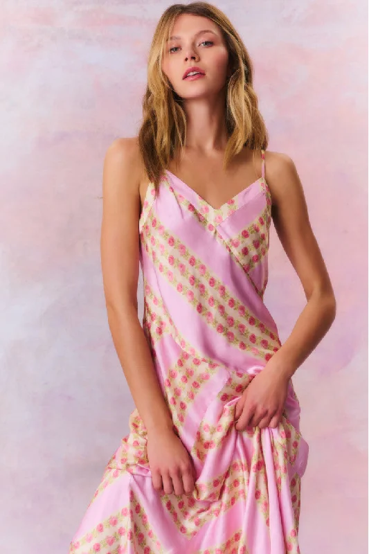 Fashion Must-have Azalea Satin Floral Maxi Dress