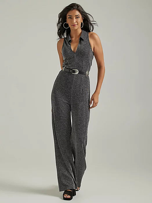 Comfort Fit WRANGLER RETRO SHIMMER SILVER PARTY JUMPSUIT