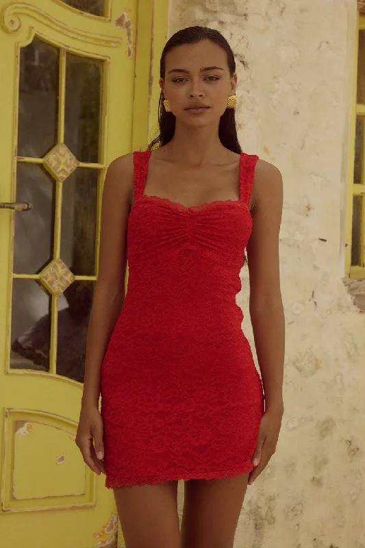 Celebrity Style VALERIE MINI DRESS - RED