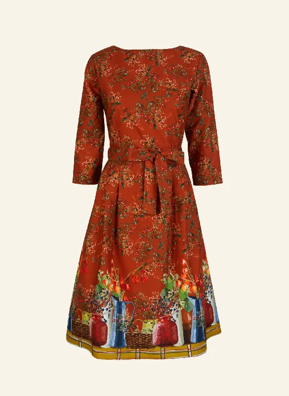 Stretch Design Beatrice - Rust Winter Berries Dress