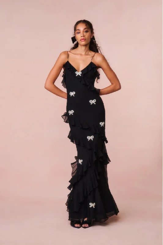 Warm Atmosphere Rialto Crystal Bow-Embellished Maxi Dress