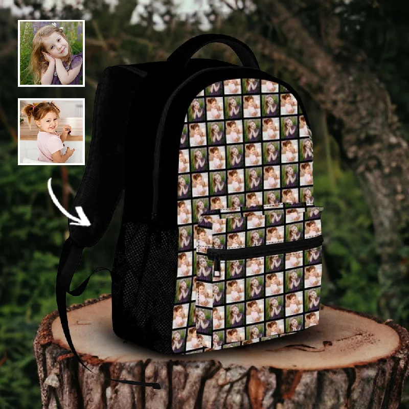 Simple Matching Custom Photo Printed Black Backpack Make Your Own Fun Design Casual Backpack Simple Matching Custom Photo Printed Black Backpack Make Your Own Fun Design Casual Backpack