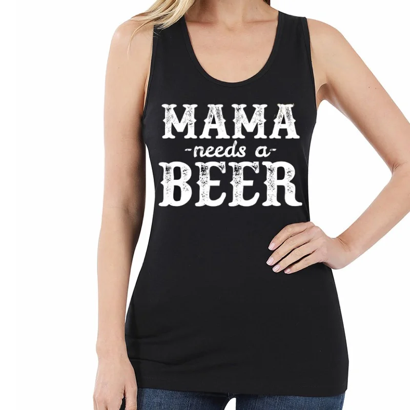 Fresh And Capable Mama Needs A Beer Tank Top Black