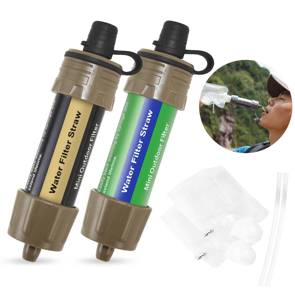 Slim Fit 1pc/2pcs Outdoor Water Filter Straw Water Filtration System Water Purifier for Emergency Preparedness Camping Traveling Slim Fit 1pc/2pcs Outdoor Water Filter Straw Water Filtration System Water Purifier for Emergency Preparedness Camping Traveling
