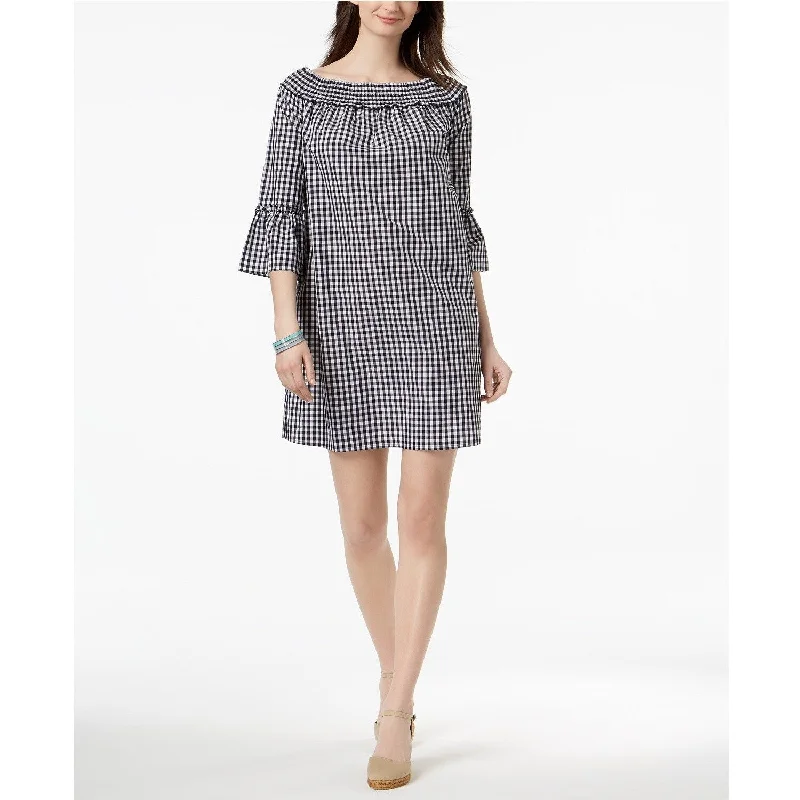 Casual Chic Charter Club Women's Off The Shoulder Shift Dress Intrepid Blue Combo Size Extra Large - X-Large Casual Chic Charter Club Women's Off The Shoulder Shift Dress Intrepid Blue Combo Size Extra Large - X-Large