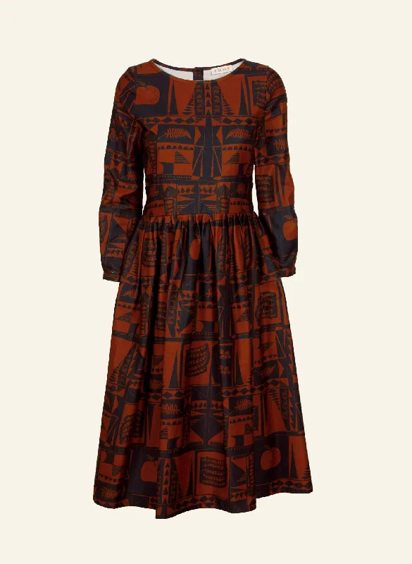 Comfortable Outfits Philippa - Red/Navy Greenhouse Dress