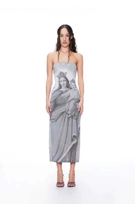 Fashion Selection DOLCE & GABBANA PRINTED TUBE MAXI DRESS