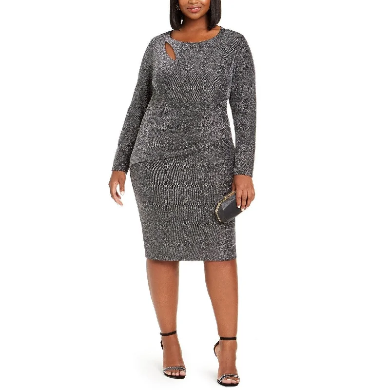 Classic Comfort Xscape Women's Plus Size Glitter Cocktail Dress Black Size 22W