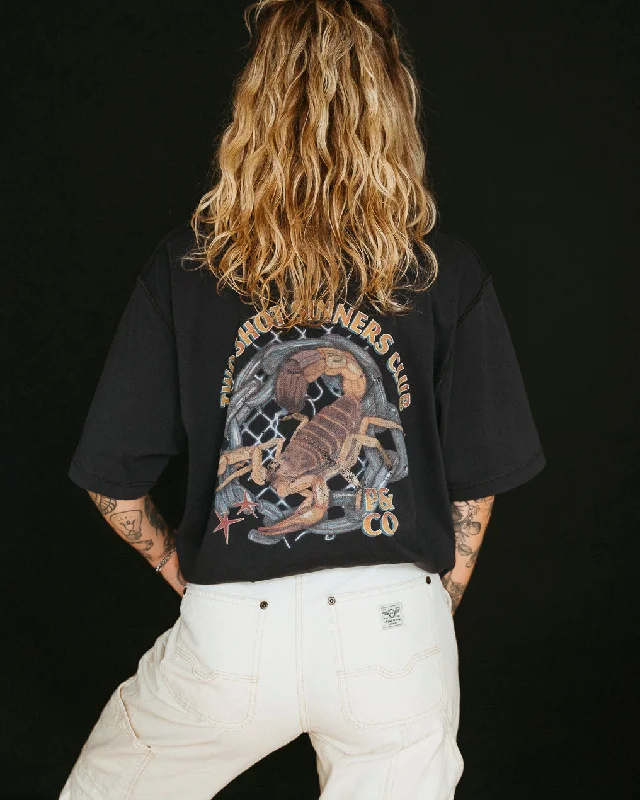 Fashion Touch Sinners Club Boxy T-Shirt - Heavy Washed Back