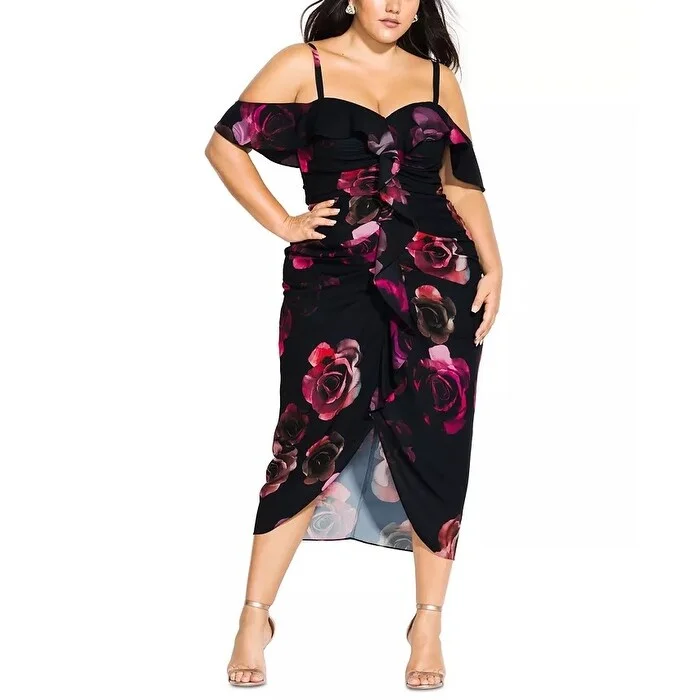 Trendy Dresses City Chic Women's Trendy Plus Size Decadent Floral Dress Black Size 18 Trendy Dresses City Chic Women's Trendy Plus Size Decadent Floral Dress Black Size 18