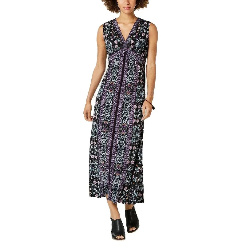 Effortless Style Style & Co Women's Petite Dress Cleo Luck Floral Print Maxi Size Large - Black Effortless Style Style & Co Women's Petite Dress Cleo Luck Floral Print Maxi Size Large - Black
