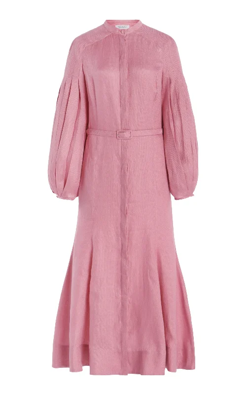 Modern City Lydia Maxi Dress with Slip in Rose Quartz Linen