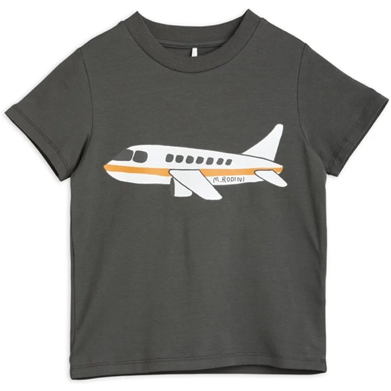 Comfortable And Versatile Mini Rodini Airplane Sp T-shirt Grey