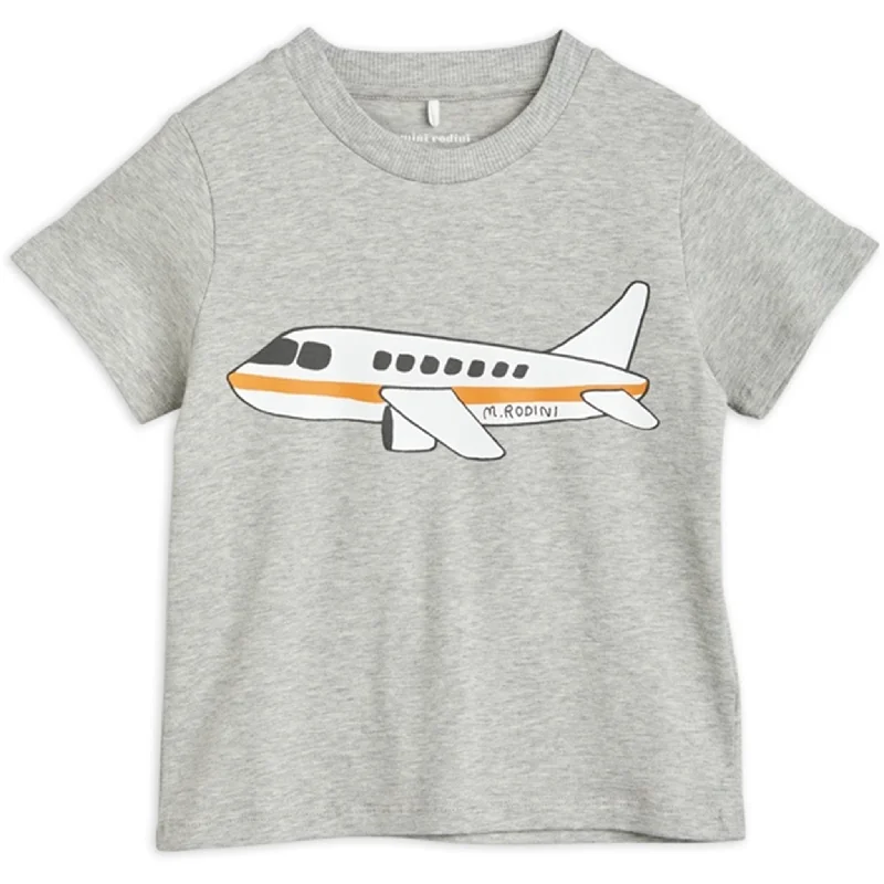 British Fashion Mini Rodini Airplane Sp T-shirt Grey melange