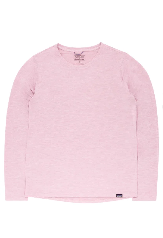Warm Comfort Patagonia Women's Long Sleeve Cap Cool Daily Shirt - Milkweed Mauve - Light Milkweed Mauve X-Dye