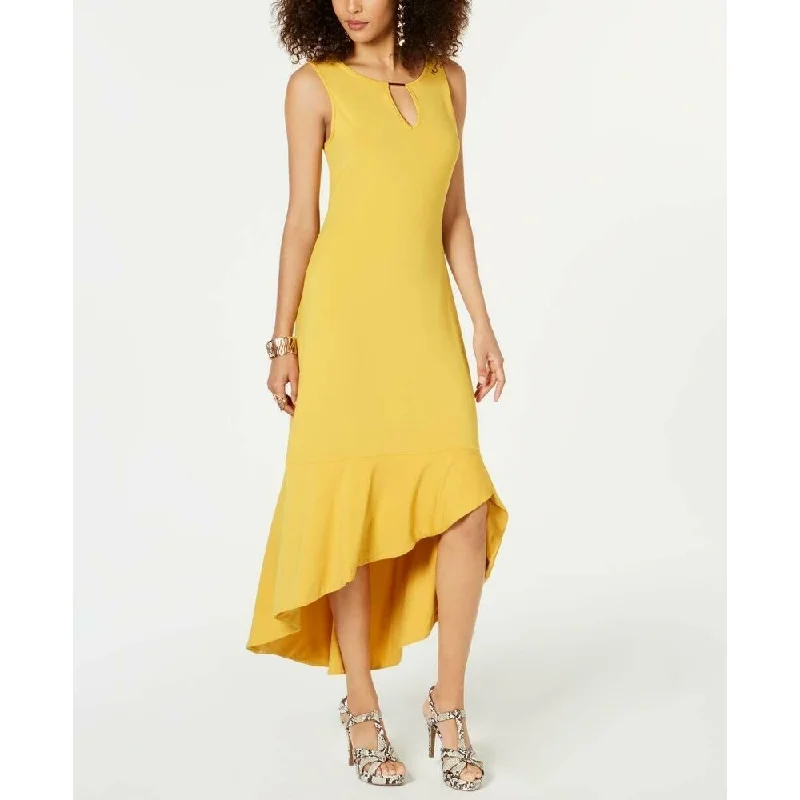 Cozy Look Thalia Sodi Women's Flounce-Hem Maxi Dress Yellow Size Medium