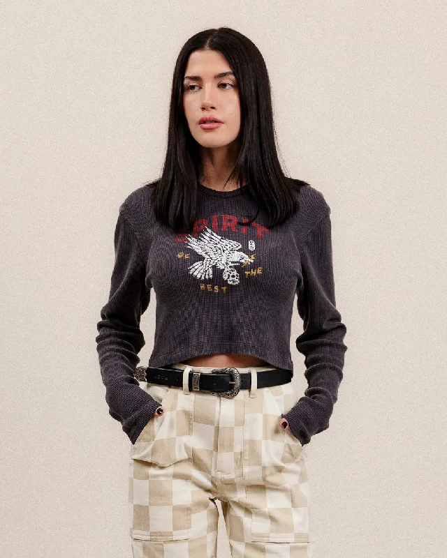 Soft Fashion Spirit Waffle Henley - Acid Wash