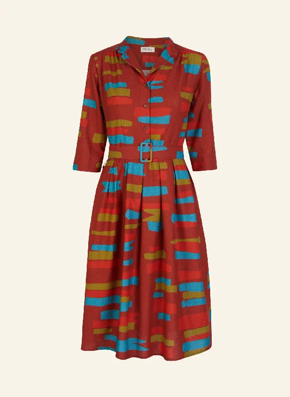 Fresh And Fashionable Cynthia Dress - Rust Red Archive