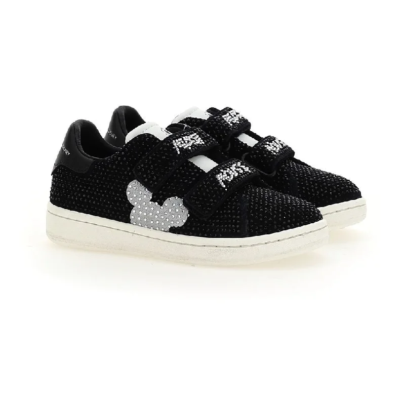 Versatile Itinerary Black Studded Mickey Sneakers