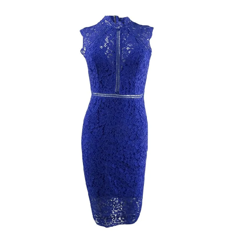 Fashion Classic Bardot Women's Lace Illusion Sheath Dress