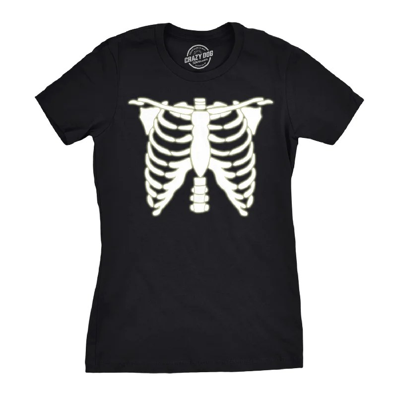 Fashion Must-have Glowing Skeleton Rib Cage Halloween Women's T Shirt