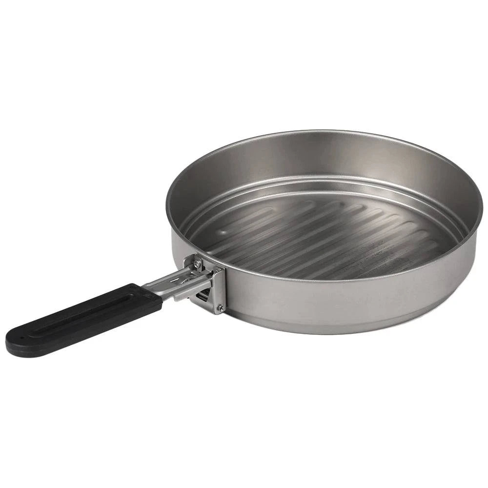 Exquisite Embroidery Camping Pots and Pans Portable Lightweight with Folding Handle for Open Fire Outdoor Cooking Camping Hiking Backpacking