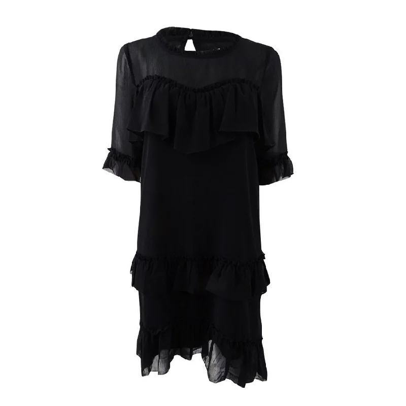 Low-key Luxury Kensie Women's Ruffled Chiffon Dress