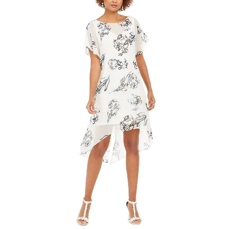 Cozy Fit Adrianna Papell Women's Chiffon-Overlay Dress White Size Large
