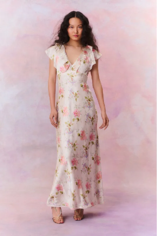 Fashionable And Versatile Kingley Heirloom V-Neck Maxi Dress