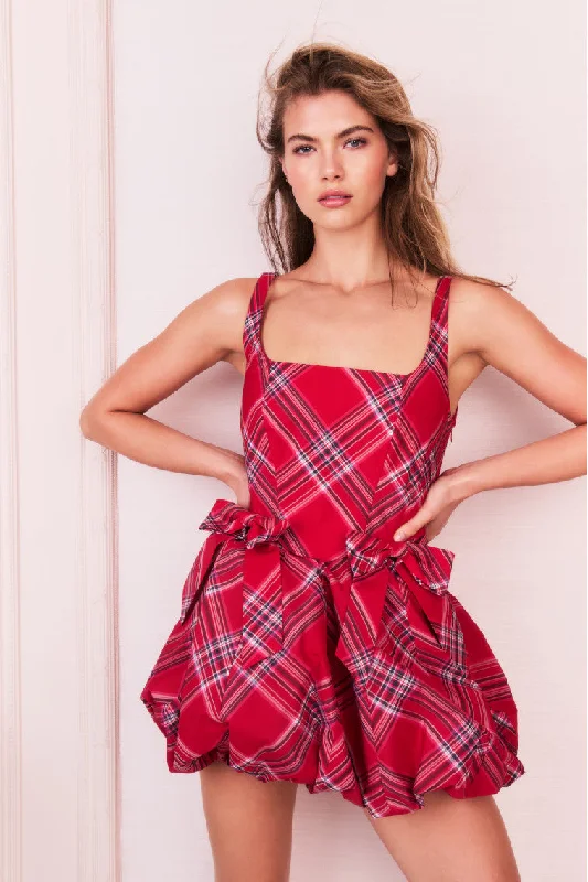 Bright Colors Ruelle Tartan Mini Bubble Dress