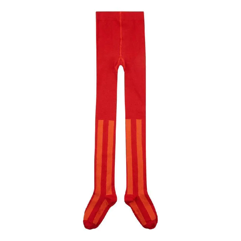 High-end Fabrics Red Orange Stripe Meepia Tights