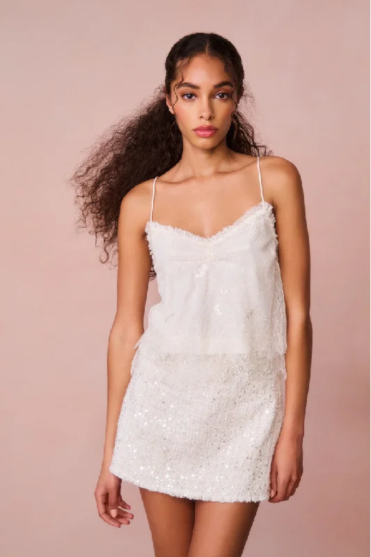 Casual Choice Ferni Lace Cami Top - IVORY