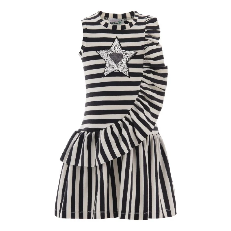 Personalized Design Black Stripe Dress