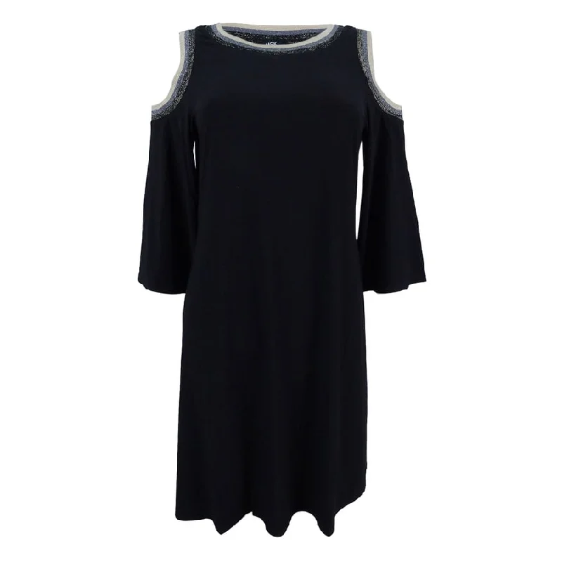 Urban Sense MSK Women's Embellished Cold-Shoulder Shift Dress