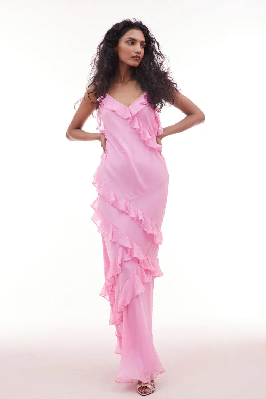 Fresh And Natural Rialto Silk Maxi Dress