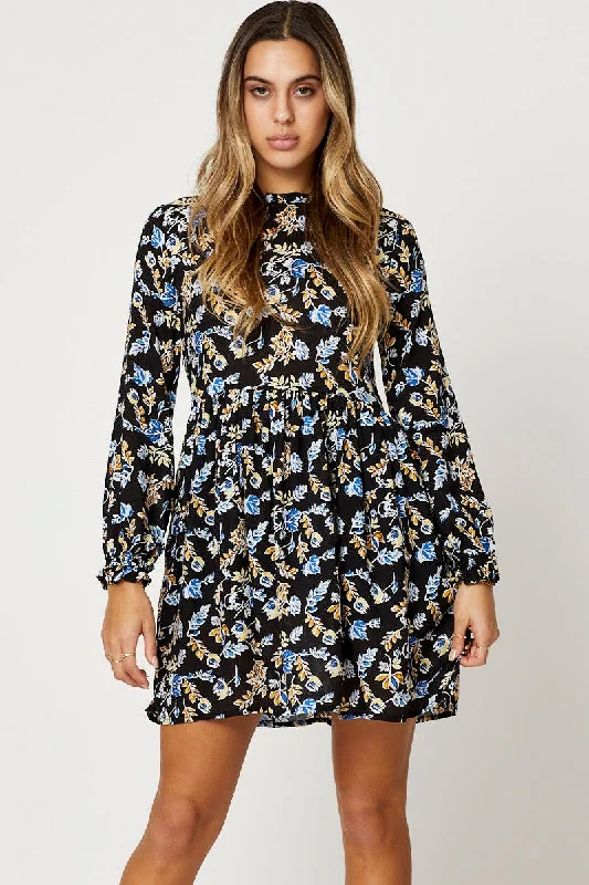 Comfortable Dresses Print Skater Dress