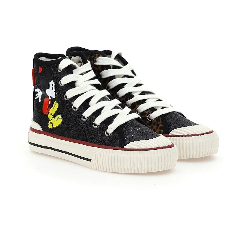 Editorial Design Black Mickey Leopad High Top Sneakers