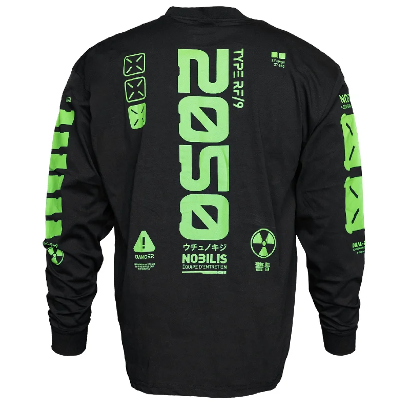 Casual Fit Y-2050 Black Lime Long Sleeve T