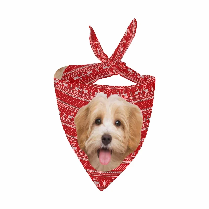 Elegant Wear Custom Face Chritmas Snow Pet Bandana