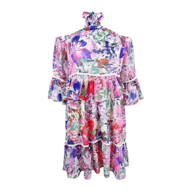 Chic Outfits Rachel Roy Women's Printed Cold-Shoulder Dress
