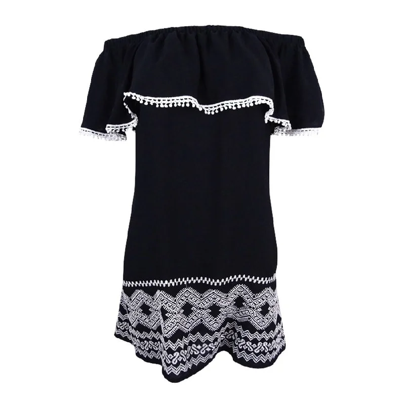Personalized Series Trixxi Juniors' Off-The-Shoulder Shift Dress