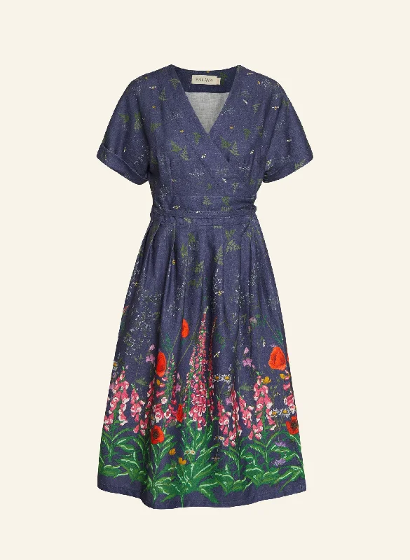 Embroidery Design Esme Dress - Indigo Wildflower