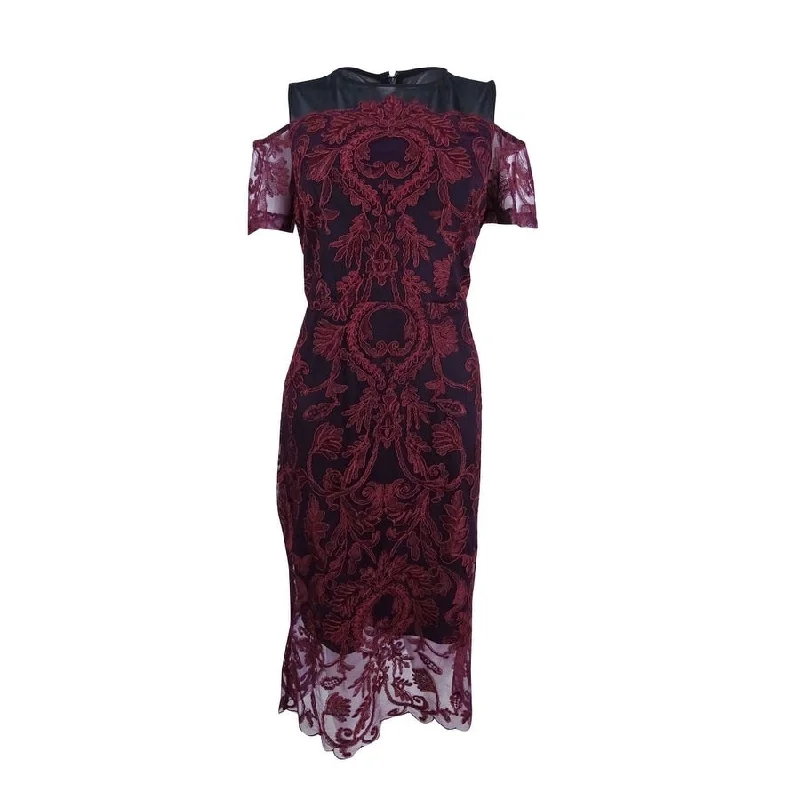 Breathable Design JAX Women's Illusion Mesh Embroidered Dress