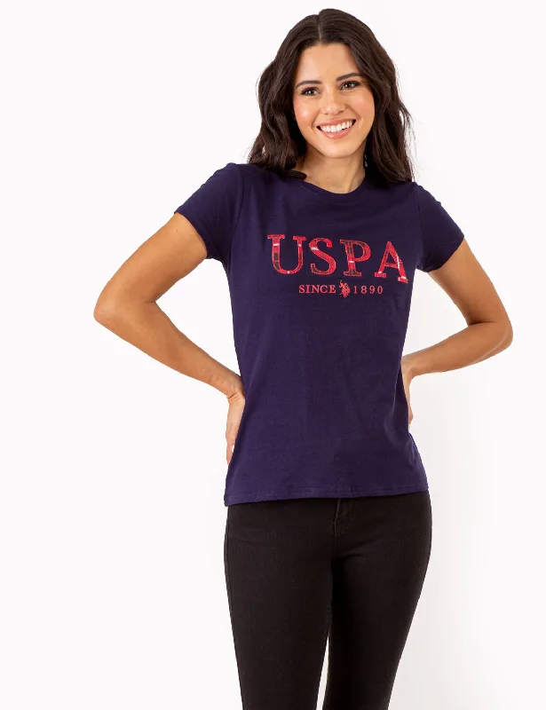 Classic Style USPA STITCH APPLIQUE CREW NECK T-SHIRT