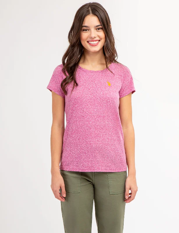 Trendy Items TWIST NECK SNOW YARN T-SHIRT