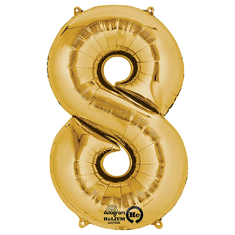 Comfortable Fashion 34 inch NUMBER 8 - ANAGRAM - GOLD