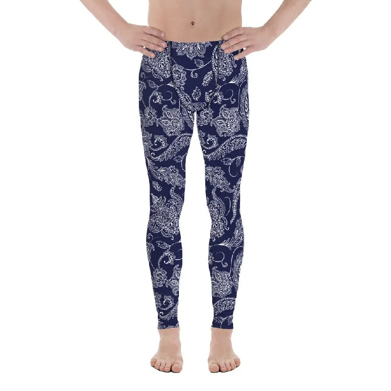 Stretch Design Paisley Floral Men's Leggings