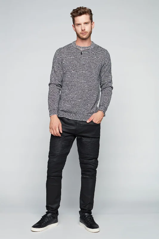 Fashion Innovation 5 Pocket Slim Fit Pintuck Pants - Coated Black