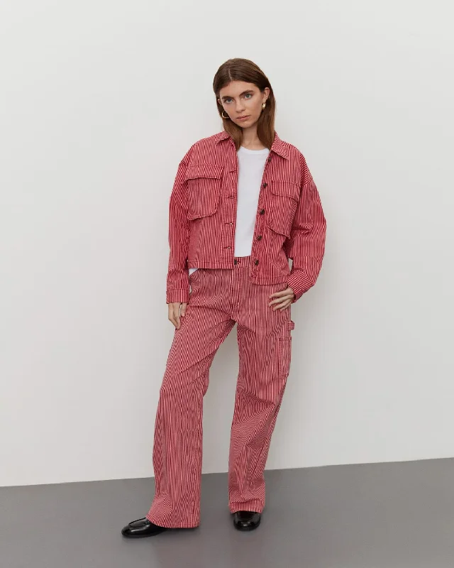 Quality Tailoring GITTESW TROUSERS - Red Striped